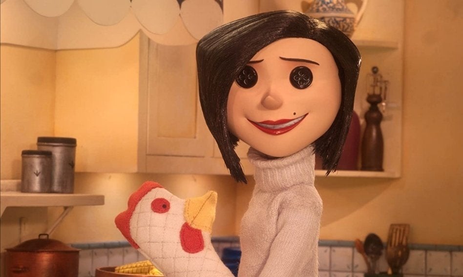A 3D doll with button eyes