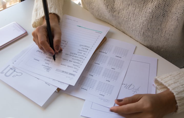 Woman with planner