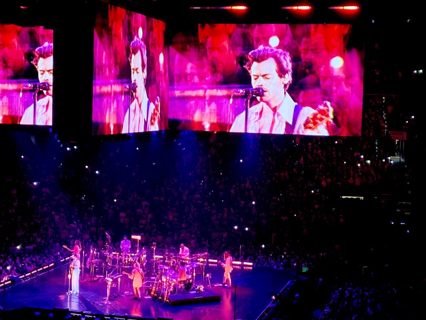 Harry Styles performing at Harry Styles: Love On Tour.