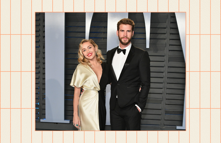 miley cyrus and liam hemsworth at the 2018 vanity fair oscar party