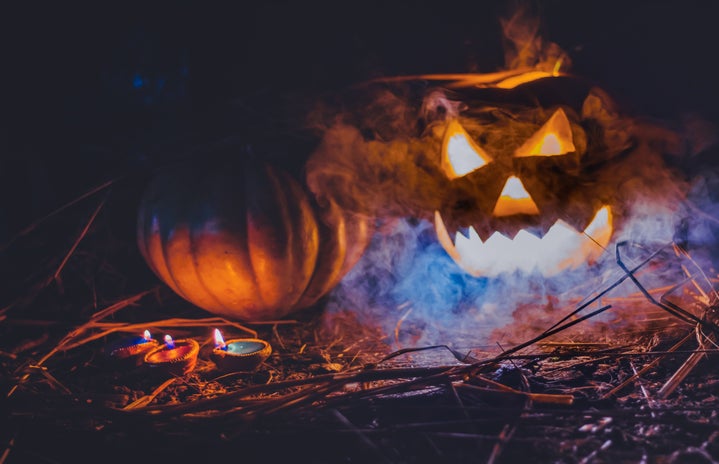 spooky jack o lantern with blue lights by Rahul Pandit?width=719&height=464&fit=crop&auto=webp