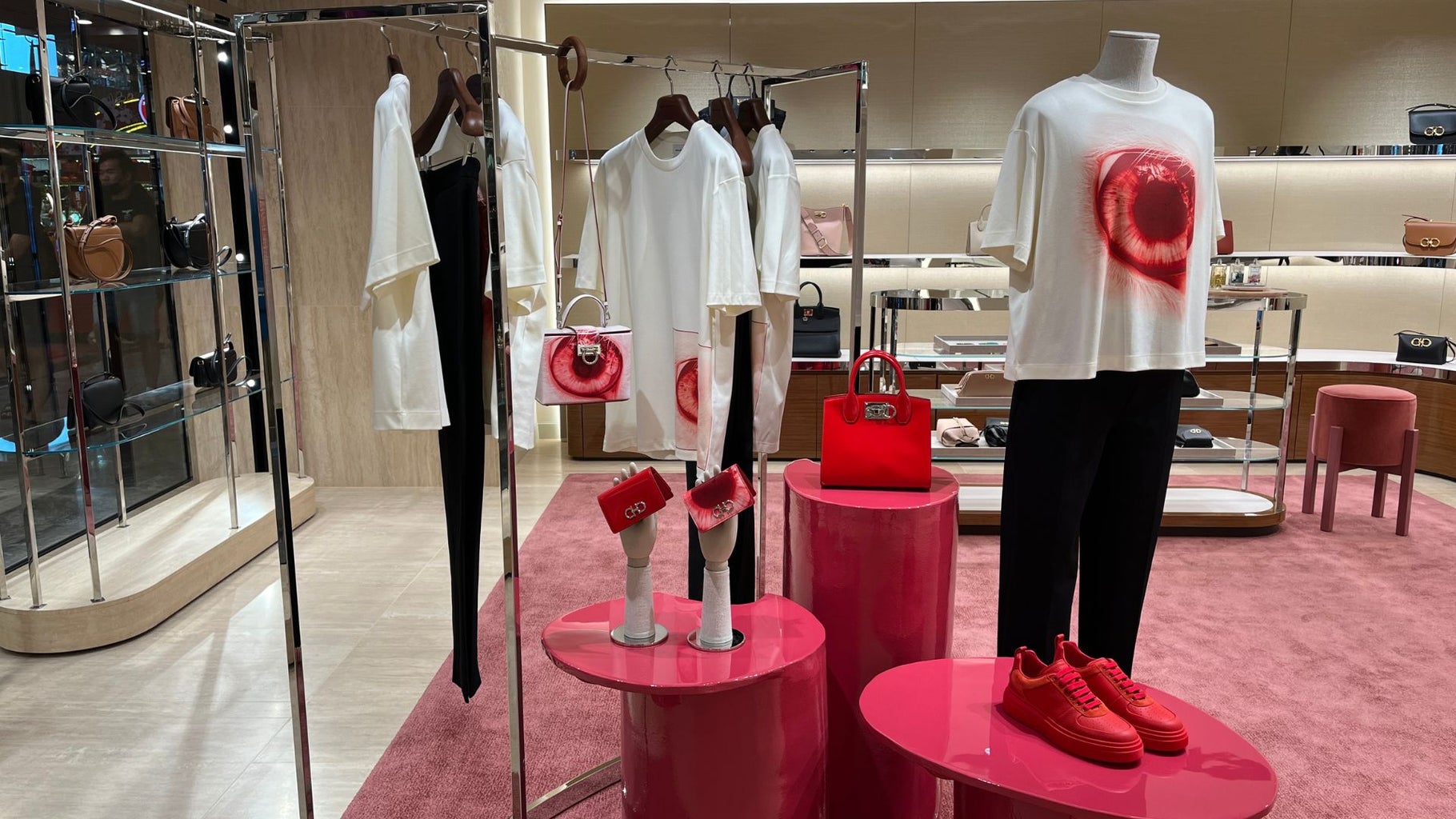 The store display at Ferragamo showcasing the new lunar new year collection