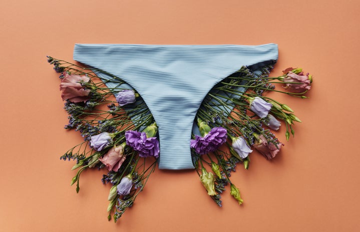 picture of underwear and flowers