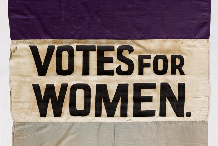 votes for women flag by Birmingham Museums Trust?width=698&height=466&fit=crop&auto=webp
