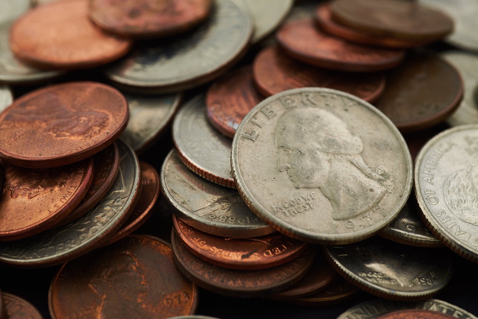 pile of American coins