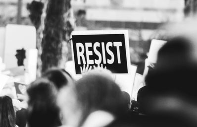 "resist" protest sign