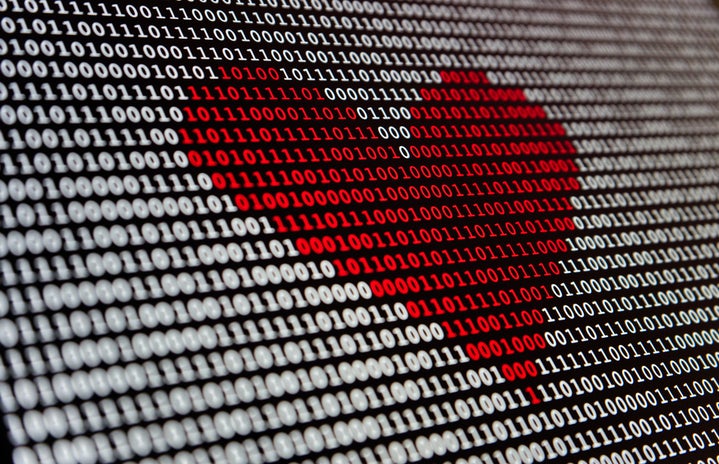 heart on a computer