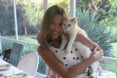 My profile subject (Abi) and her rescued cat (Lady).