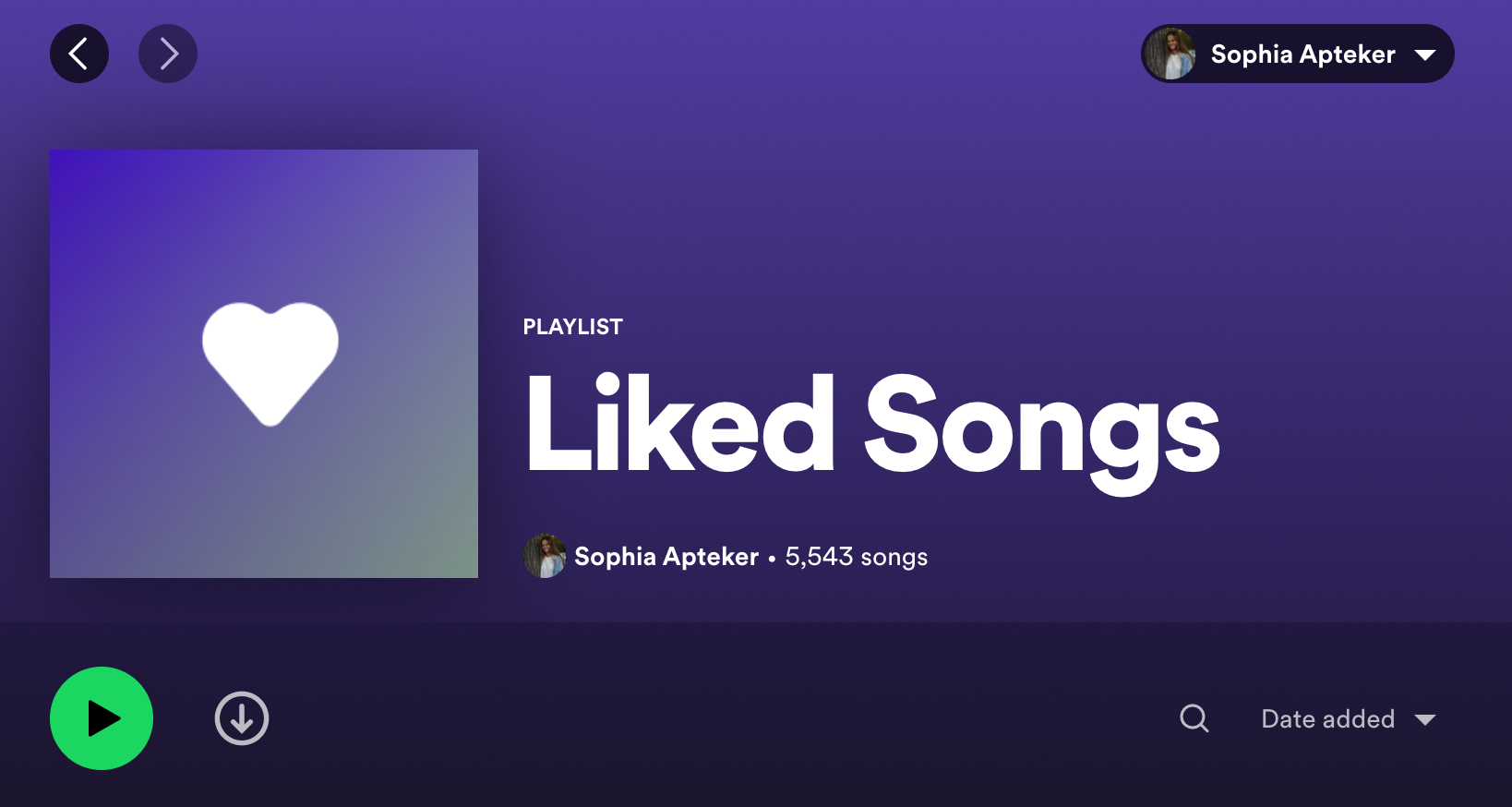 Spotify liked songs