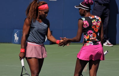 Serena and Venus Williams playing doubles together