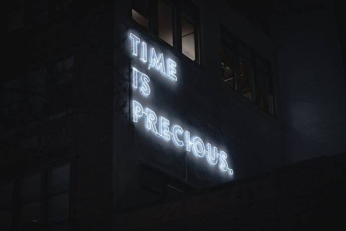 Time is Precious sign by Justin Veenema?width=698&height=466&fit=crop&auto=webp