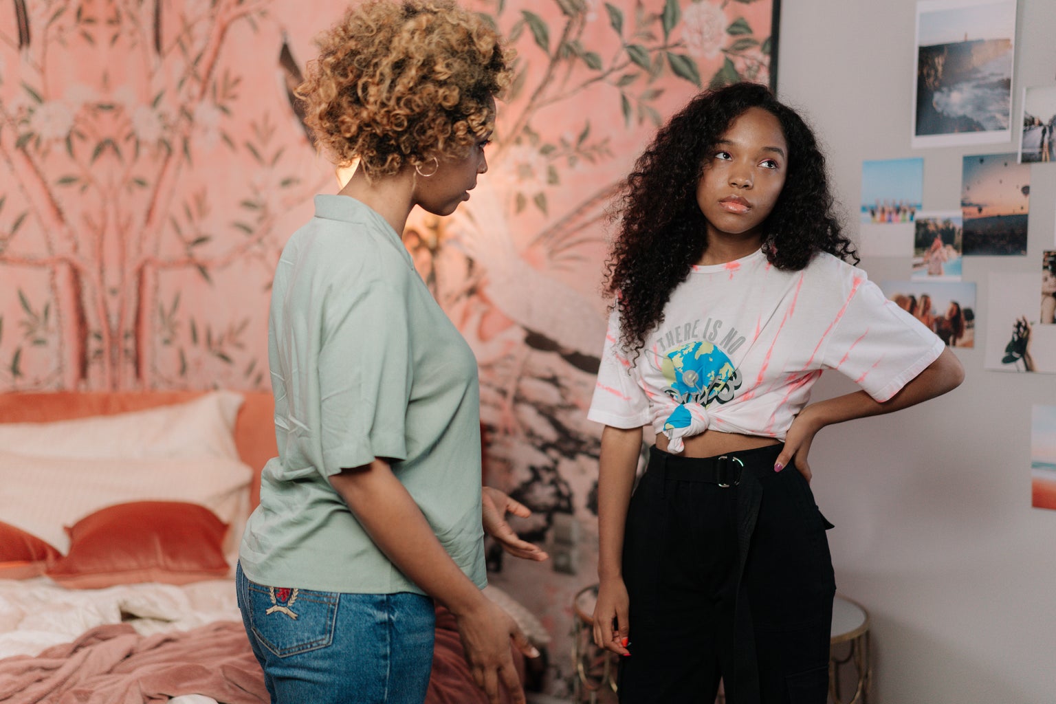 mother and daughter talking