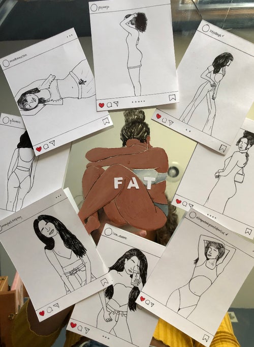 J\'Lynn Vellon \"Fat\" Mirror Painting
