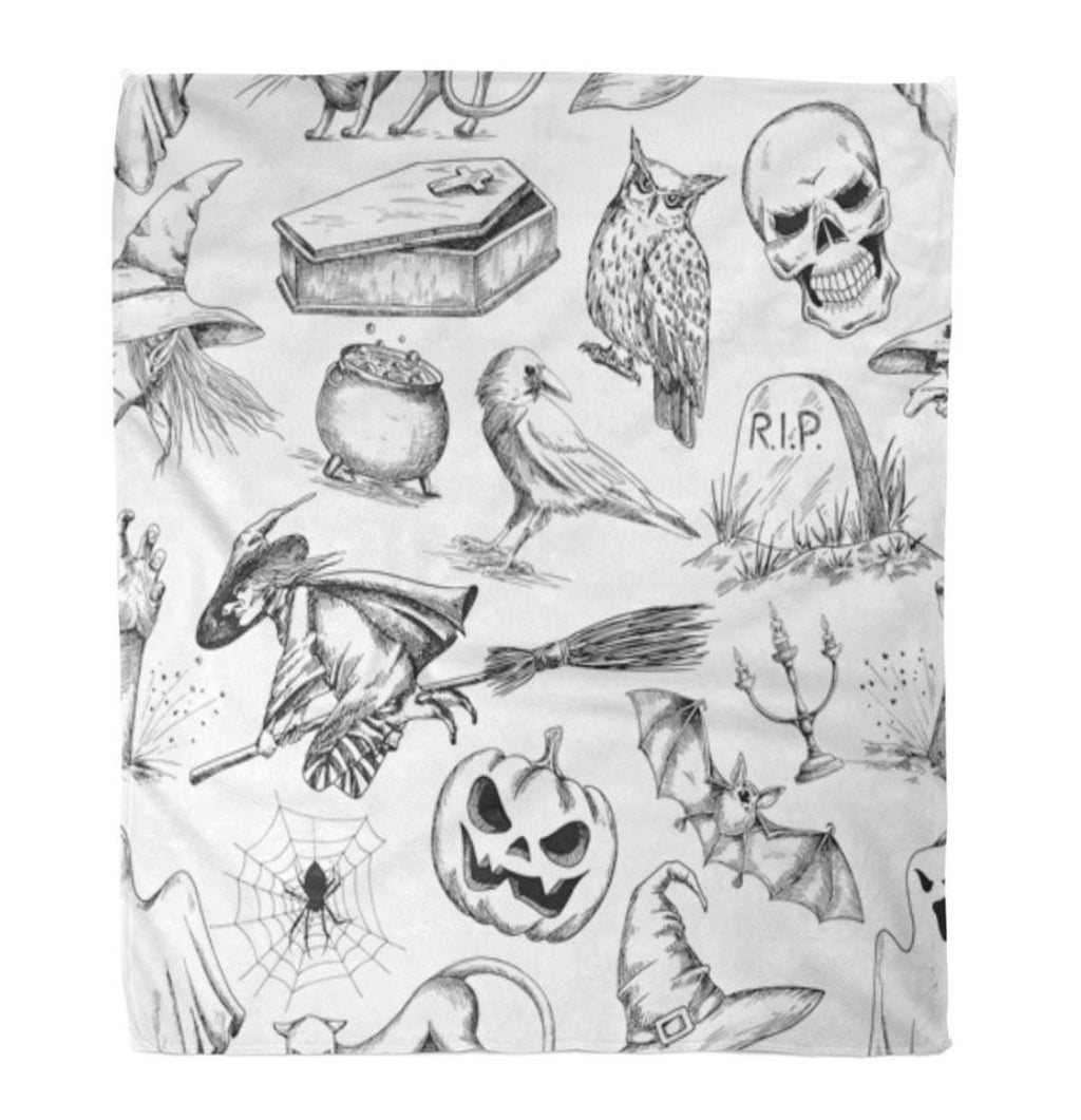 halloween pattern throw blanket