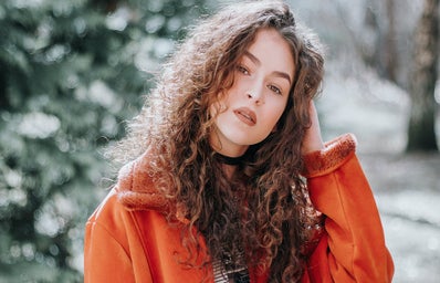 woman with curly hair