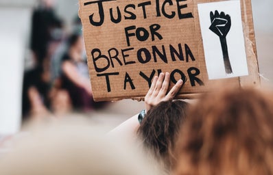 brown justice for Breonna Taylor sign