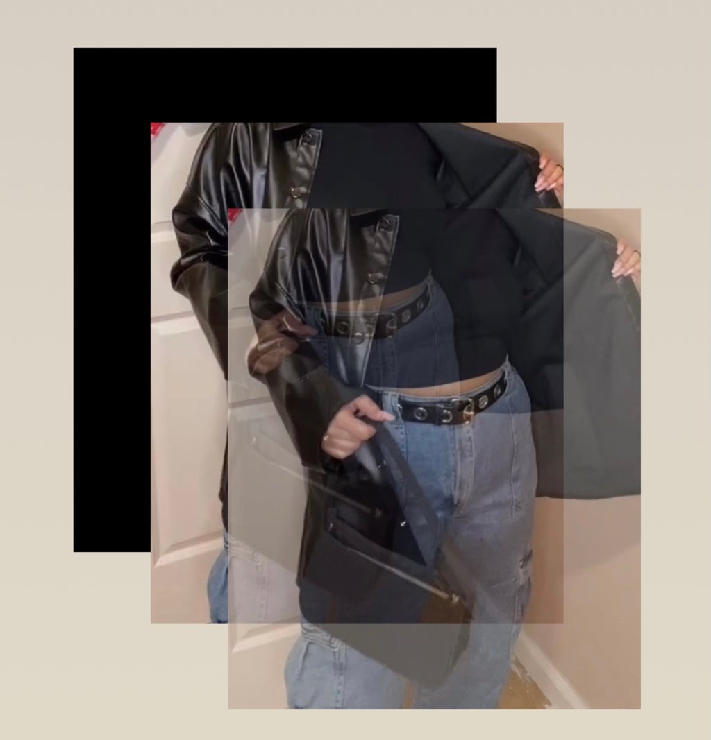 Outfit of Leather Coat