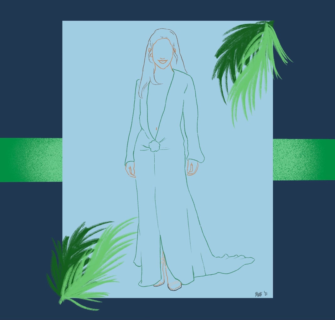 jennifer lopez in versace green dress outline.