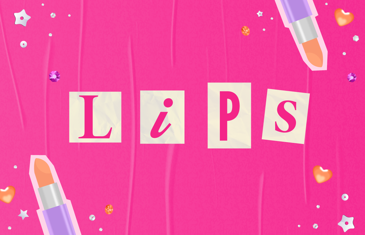 Lips featured text, Lipstick product stickers