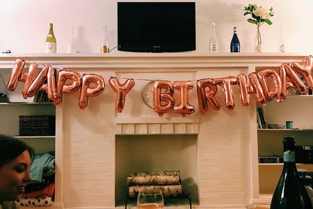 Happy birthday balloon sign