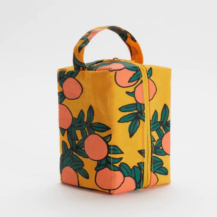 orange makeup bag