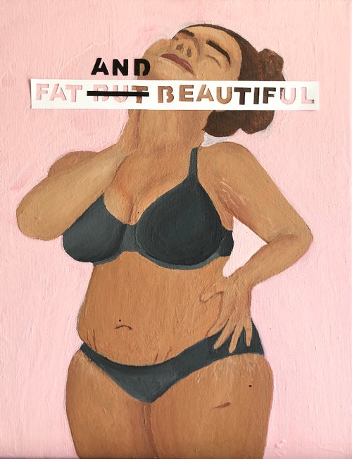 J\'Lynn Vellon \"Fat and Beautiful\" Painting