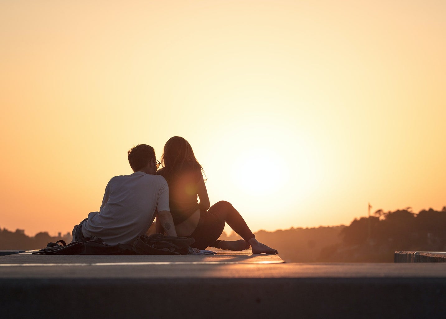 couple watching sunset