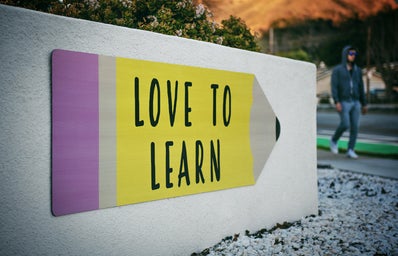 \"Love to Learn\" sign