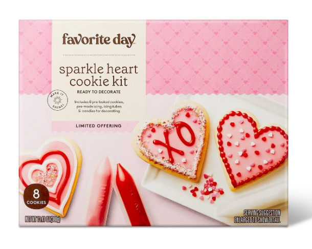 sparkle heart cookie kit valentine\'s day