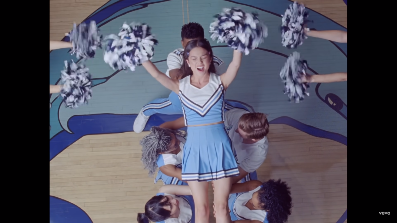 Cheerleader in Olivia Rodrigo's music video