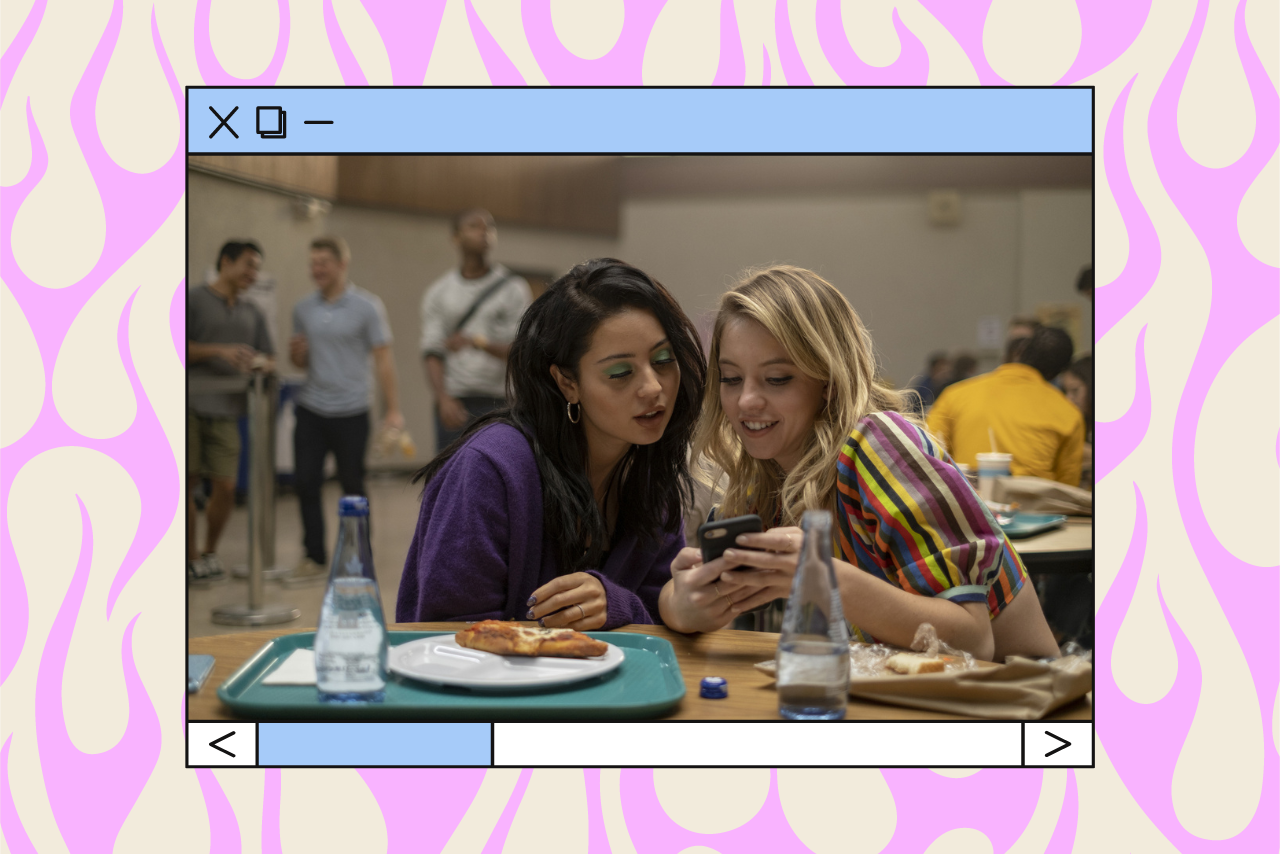 alexa demie as maddy and sydney sweeney as cassie in euphoria