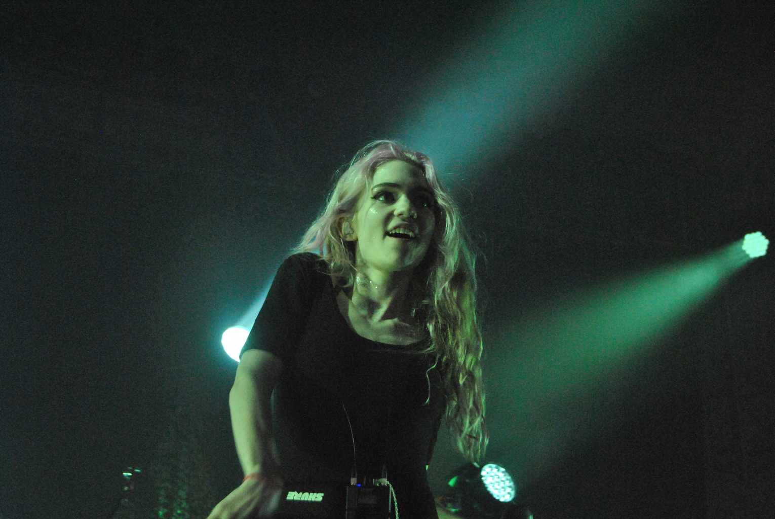 grimes performing on stage