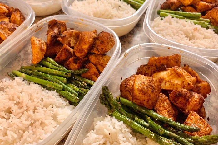 Cumin spiced Chicken and Asparagus with Rice by Miryam Bevelle?width=698&height=466&fit=crop&auto=webp