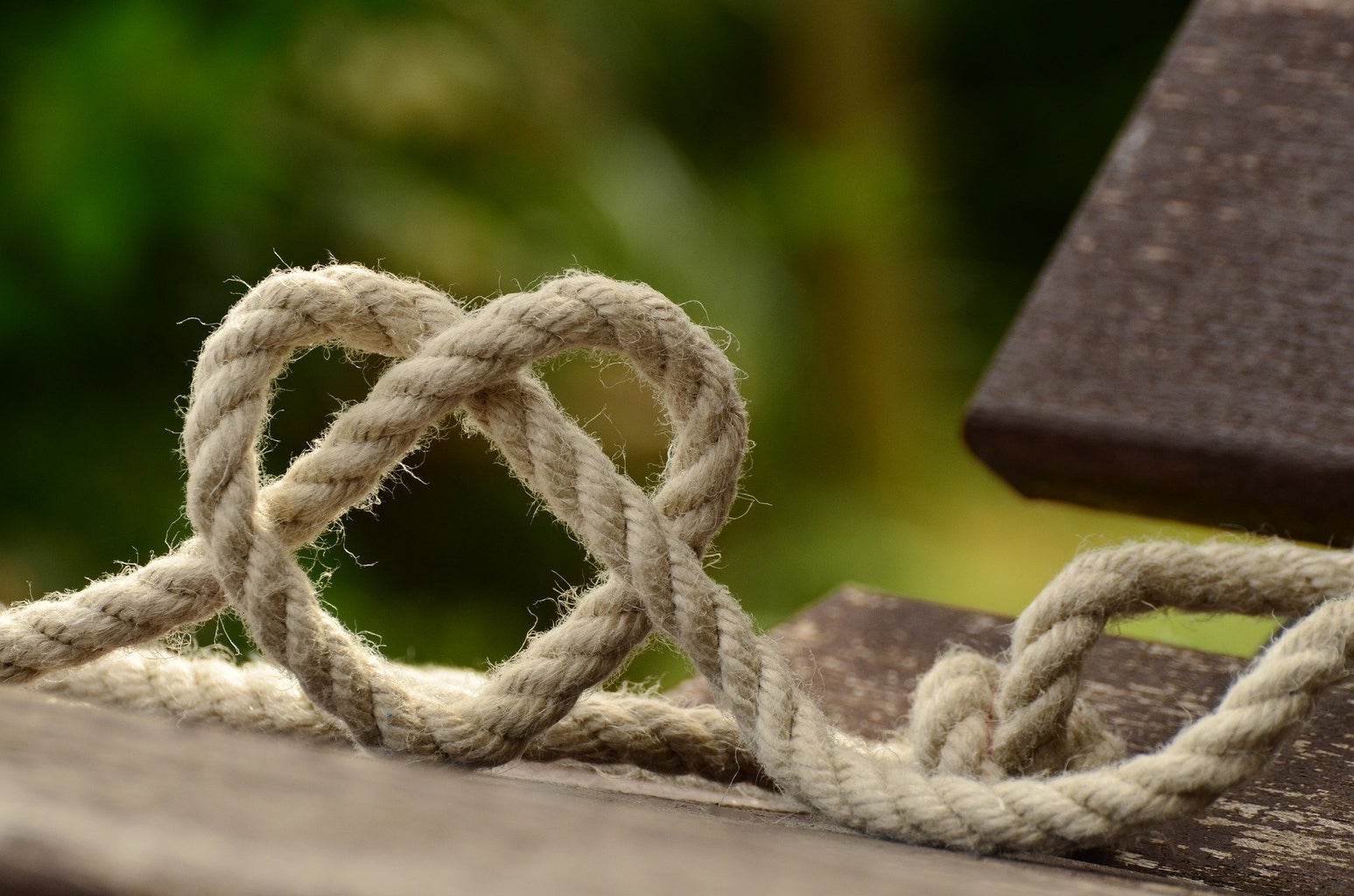 a pretzel-styled heart made out of rope.