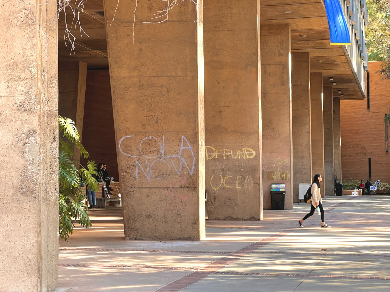 Picture from Bunche Hall at UCLA during strike
