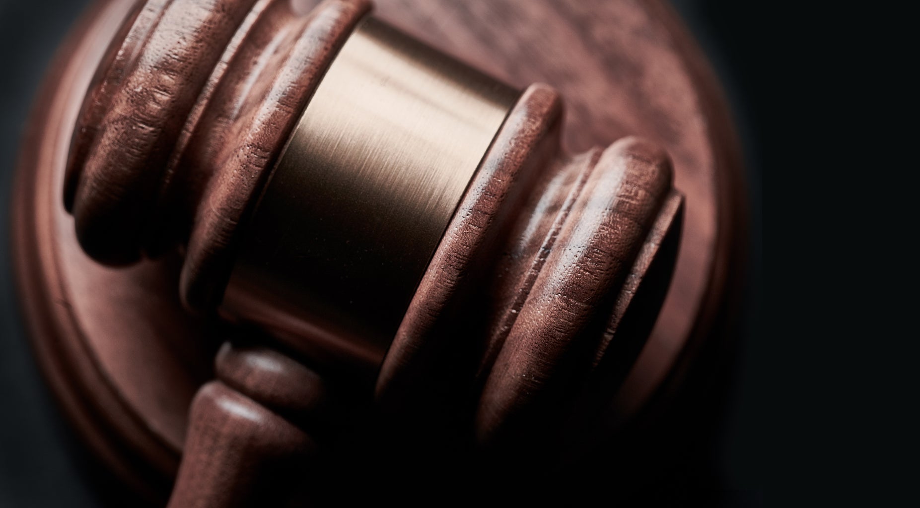 gavel on black background