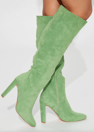 green square toe boots
