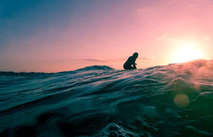 sunset surf girl