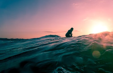 sunset surf girl