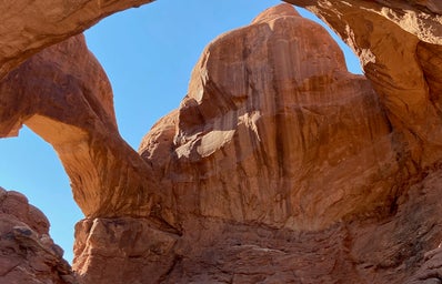 photo of double arches in arches national park