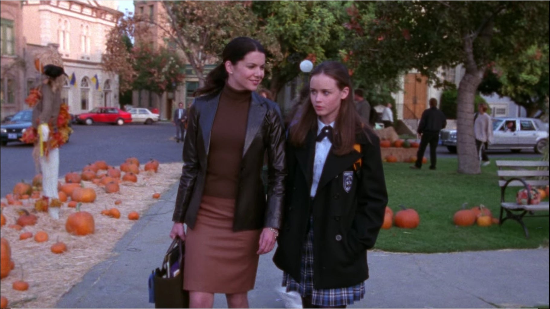 Gilmore Girls walking through Fall Festival