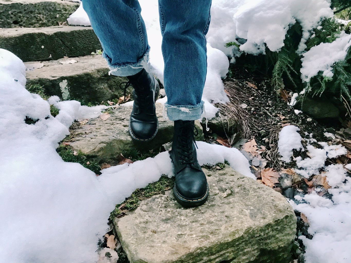 Doc Martin boots in snow