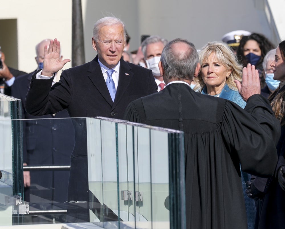 Joe Biden takes the presidential oath of office