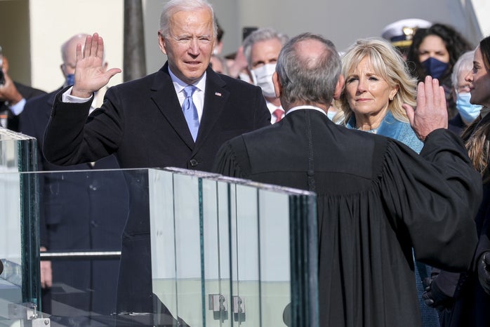 Joe Biden takes the presidential oath of office