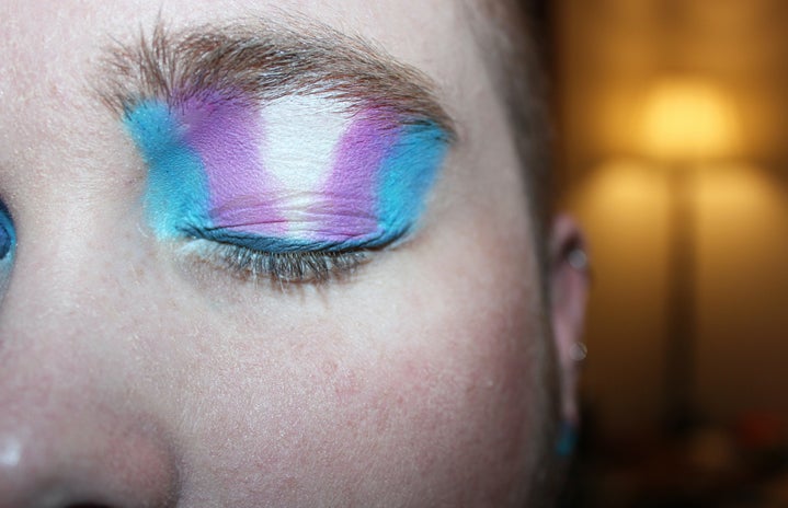 transgender flag eye makeup
