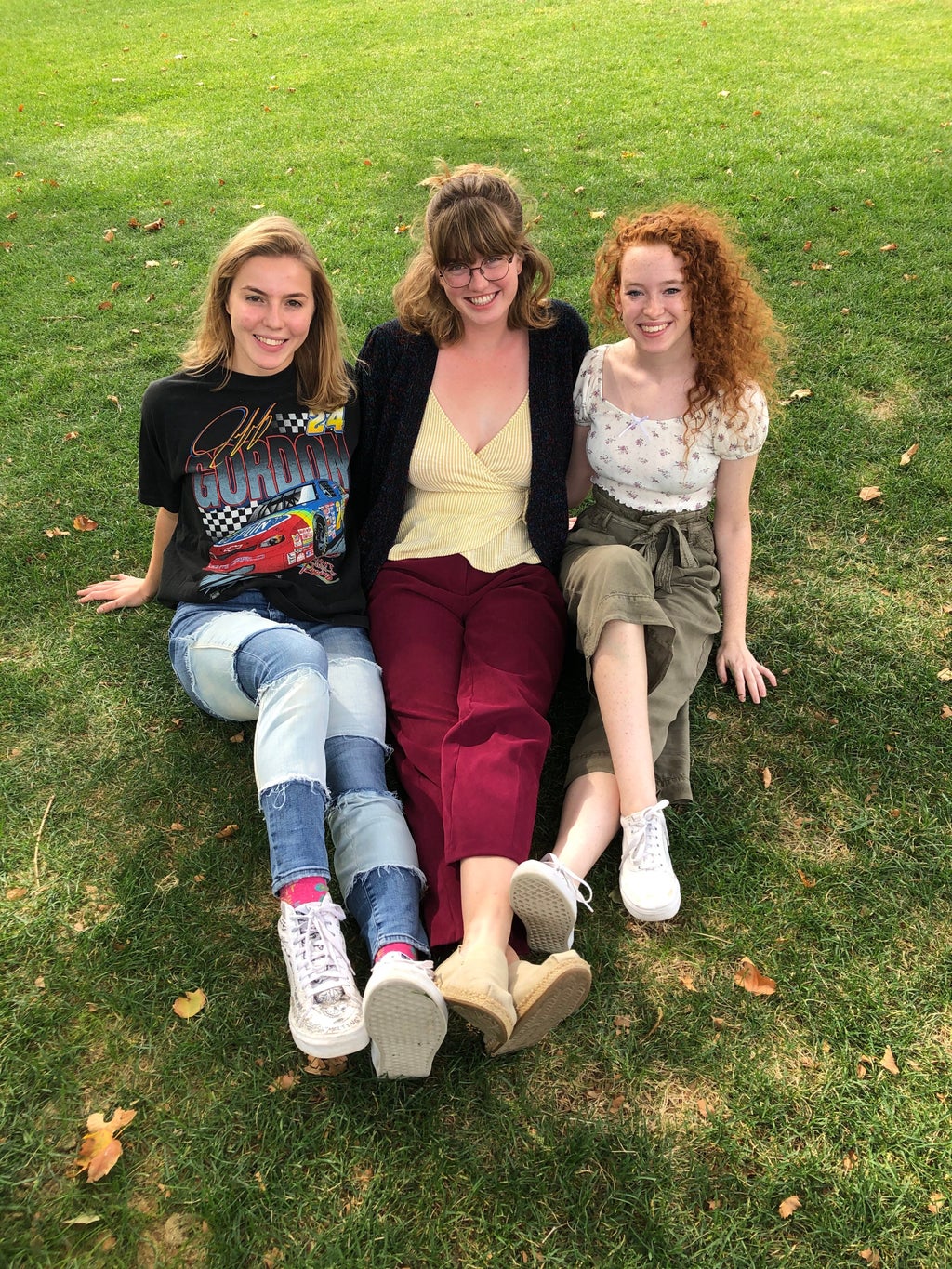 Three girls in a park
