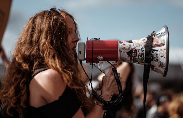 megaphone protester