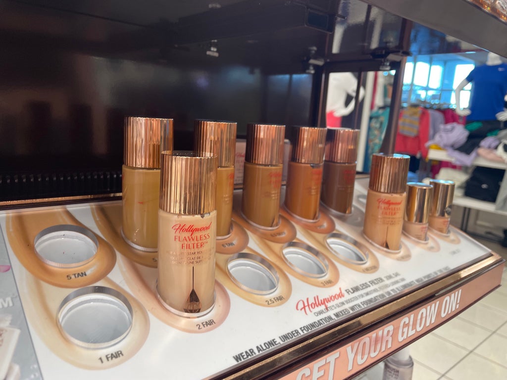 Charlotte Tilbury makeup display