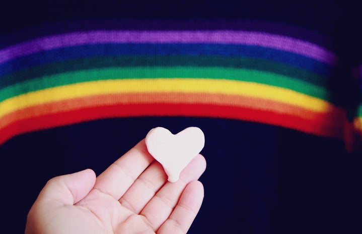 white heart rainbow