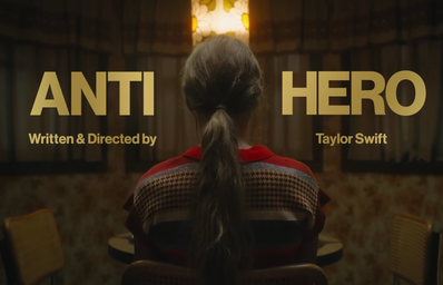 \"Anti-Hero\" music video title sequence